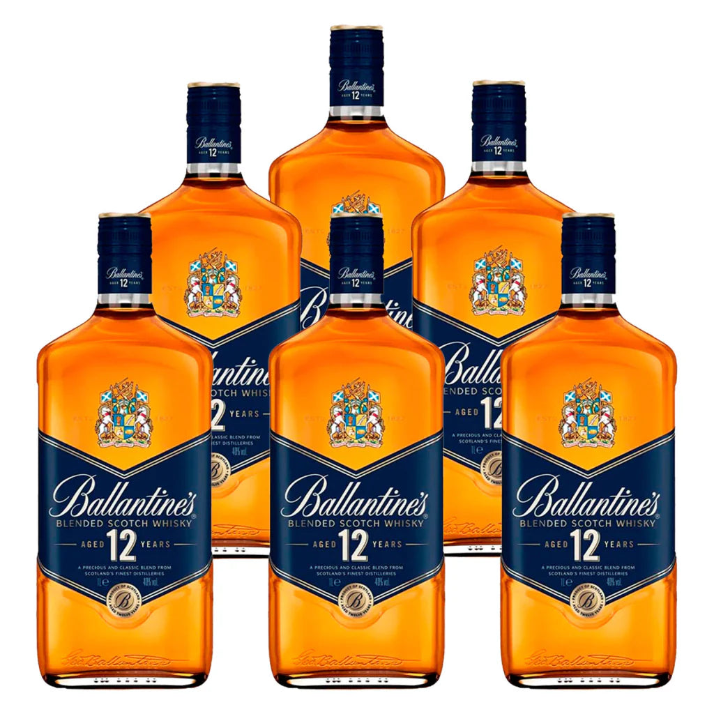6 Unidades Whisky Escocês Ballantines 12 Anos 1l