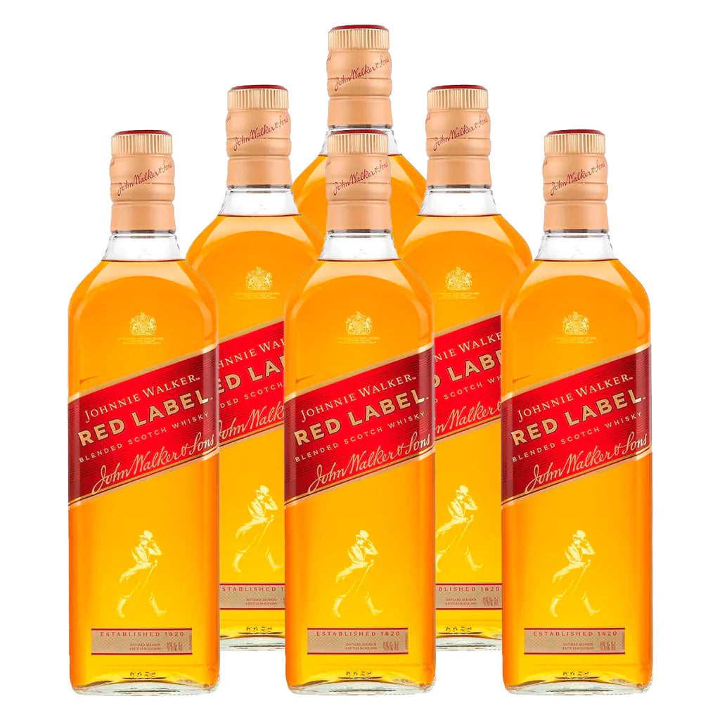 Cx6 Unidades Whisky Johnnie Walker Red Label 1l 6 Unidades Orig
